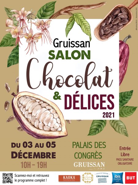 affiche de l'évenement : Salon du Chocolat & délices 2021 , affiche typographique de l'évènement