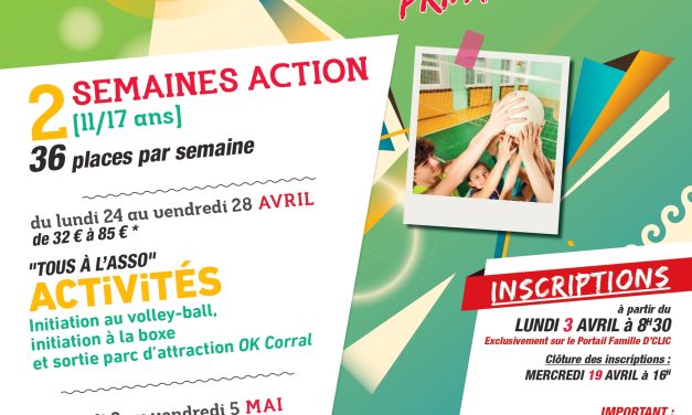 ESPACE JEUNES « SEMAINES ACTION PRINTEMPS 2023 »