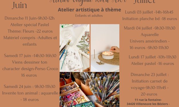 ATELIER ARTISTIQUE – PLANCHE BD