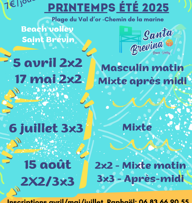 TOURNOI ESTIVAL DE BEACH VOLLEY