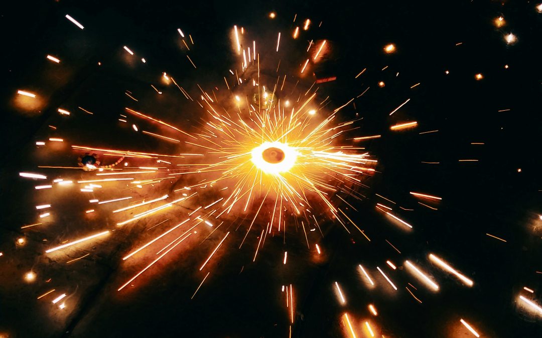 Spectacle acrobatique et pyrotechnique