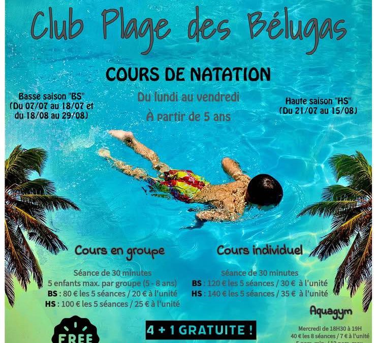 Cours de natation, les Bélugas