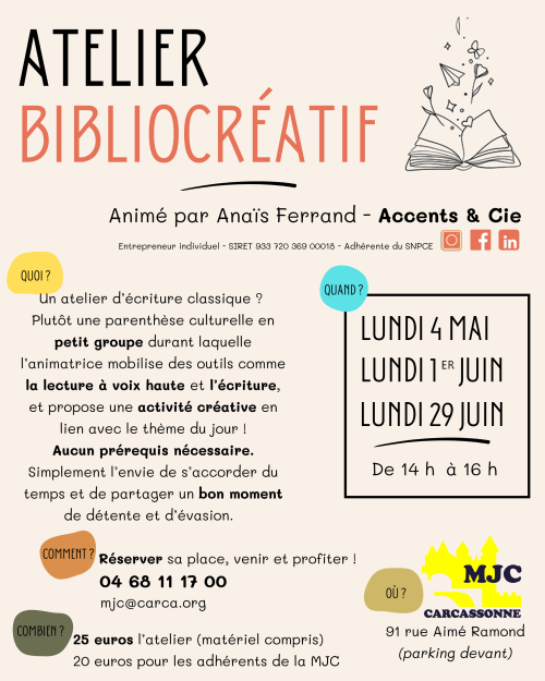 3 dates Atelier bibliocréatif MJC (image)