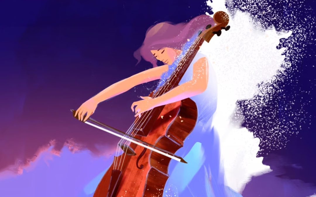 Un violon sur le sable